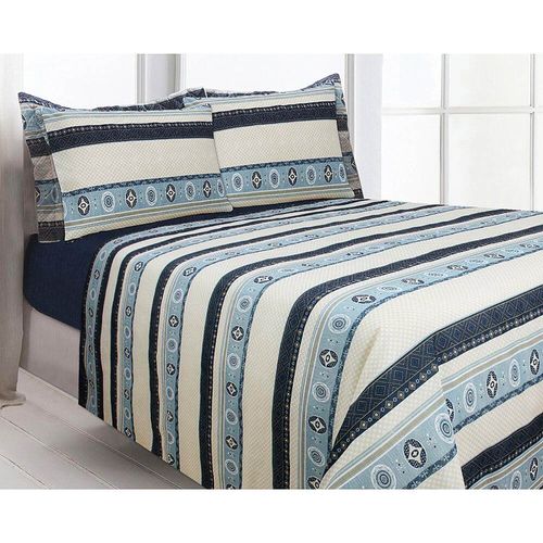 Jogo de Cama Solteiro 140 fios Realce Estampado - Sultan