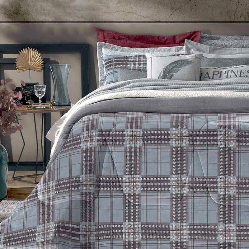 Edredom-Casal-Plush-Sherpa-Estampado-Hedrons-Check