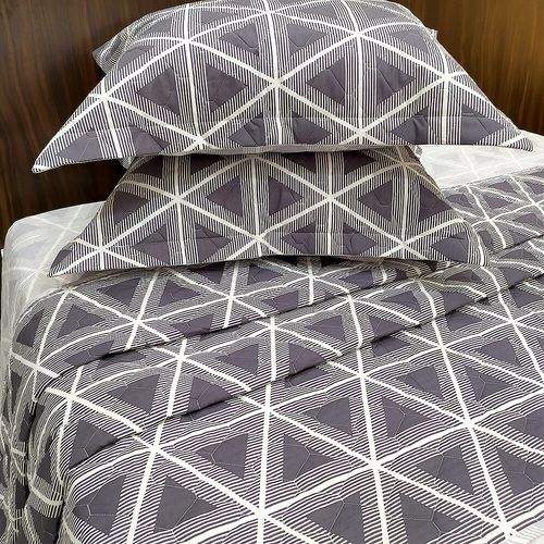 Kit Colcha / Cobre Leito Casal 200 fios Estampado - Andreza