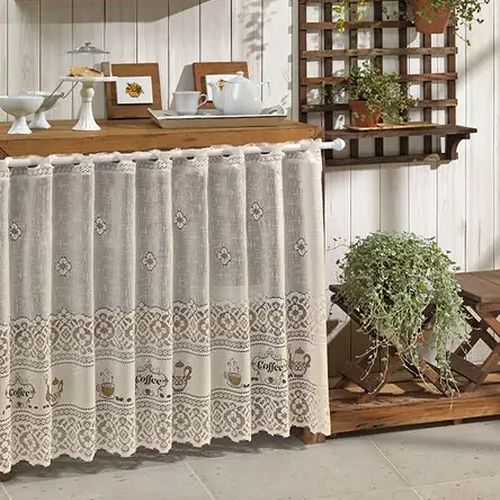 Cortina para Vitrô de Renda 2,0m x 0,80cm - Interlar