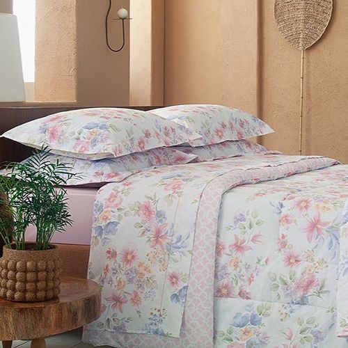 Jogo de Cama Solteiro King 200 fios Estampado - Andreza