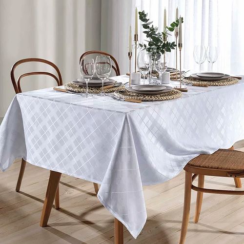 Toalha de mesa 4 lugares Quadrada Requinte 1,60m x 1,60m - Dohler